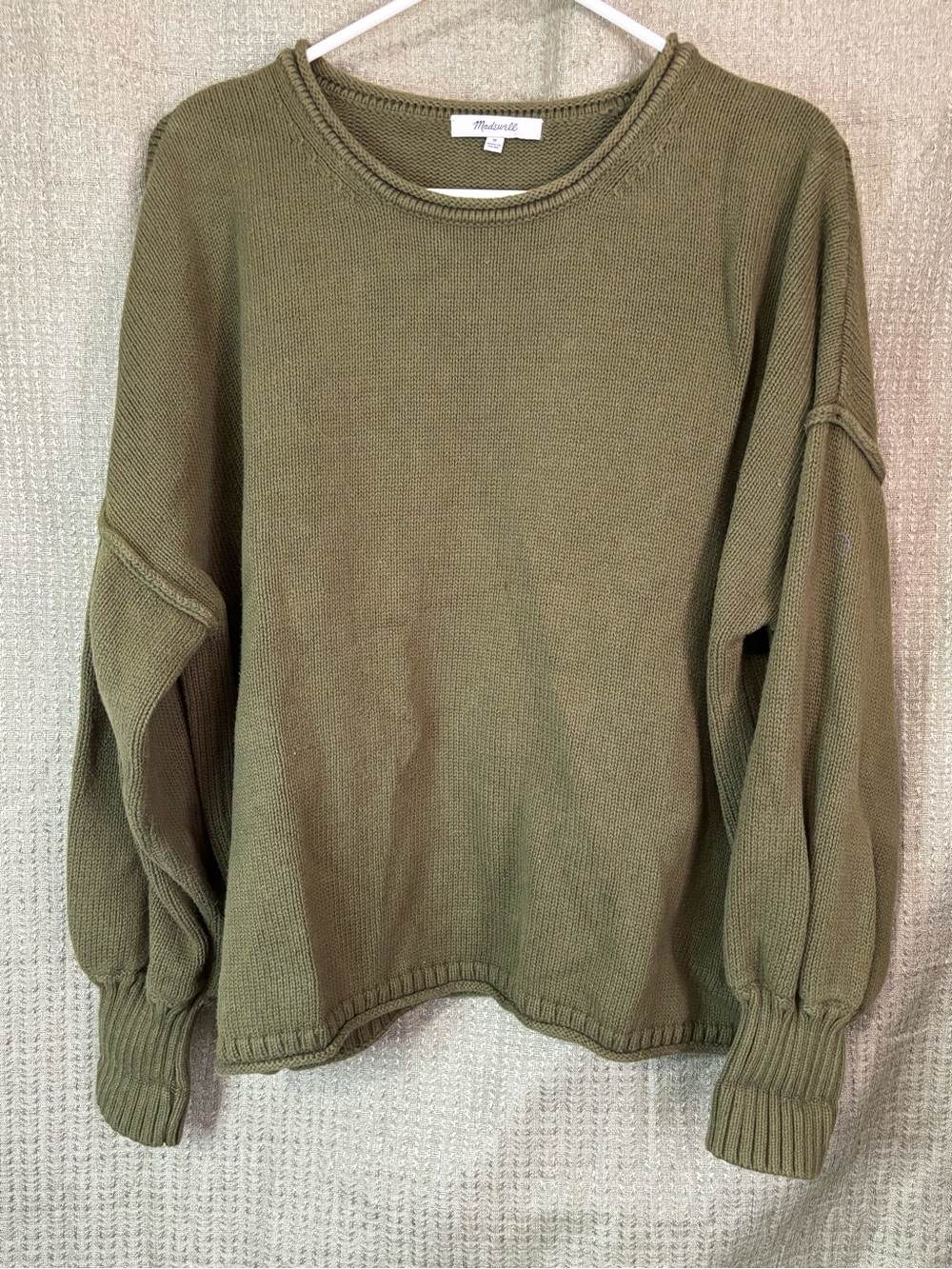 Madewell Olive Green Crewneck Sweater Sz M VGUC
